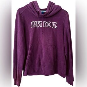 Nike Burgundy Hoodie with Shimmery Logo/ Medium